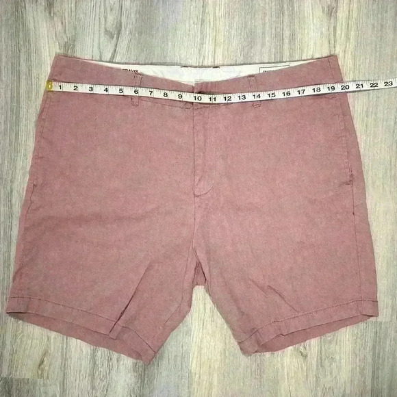 Frank & Oak Travis Red Cotton Slim Fit Men’s 7 Inch Luxury Chino Shorts Size 36” - Picture 2 of 8